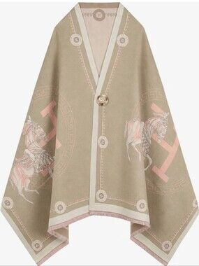 28"×71" Stylish Equestrian Design Soft Shawl Wrap Scarf with Button
